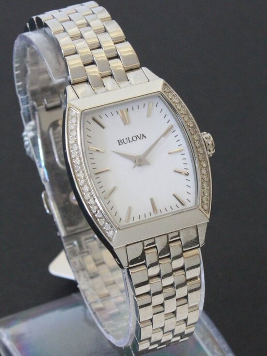 Bulova Ladies Diamond Accent Quartz Watch Diamond Embedded Bezel 26mm main image 13